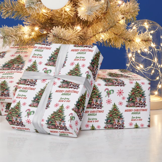 Mr. und Mrs. Mouse Christmas Tree Kids Geschenkpapier (Feiertage)