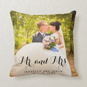 Mr. und Mrs. Personalisiert Wedding Foto Throw Pil Kissen