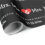 Mr. und Mrs. Red Heart Wedding Geschenkpapier<br><div class="desc">Mr. and Mrs Red Heart Wedding Geschenkpapier .. perfekt für die frisch gemieteten .. mister und vermisst personalisierte Packpapier Rolle für die Hochzeit / Jubiläum von Ricaso</div>
