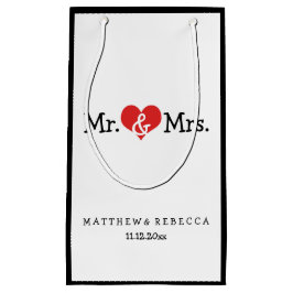 Mr. und Mrs. Red Heart Wedding Personalisiert Kleine Geschenktüte