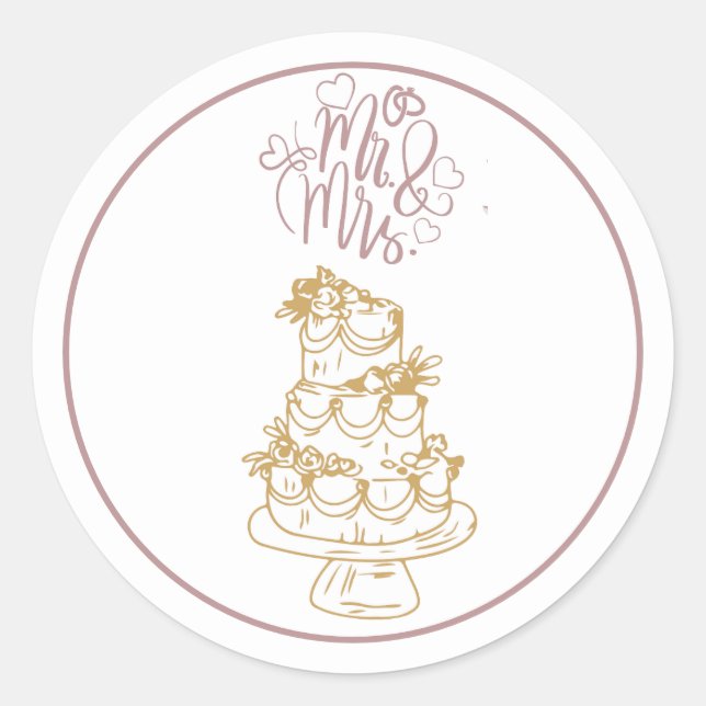 mr und mrs runder aufkleber (Vorderseite)