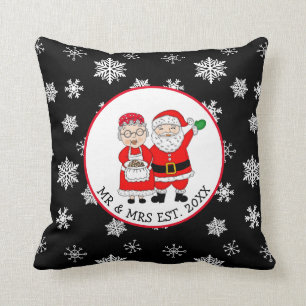 Mr und Mrs Santa Claus Personalisiert Kissen