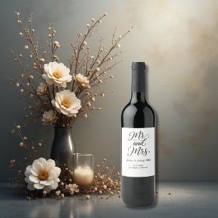 Mr. und Mrs. script - Elegant Charm Weinetikett
