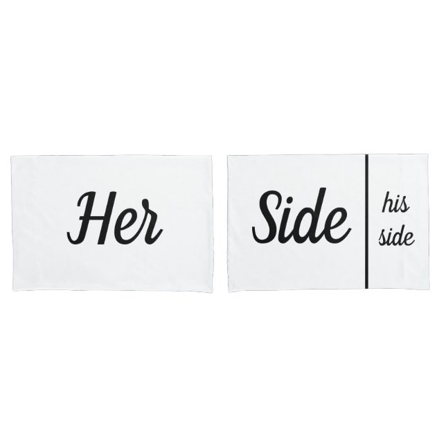 Mr. und Mrs. She his Side Couple Pillowcases Kissenbezug (Vorderseite-Set)