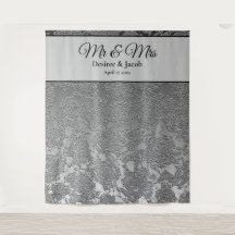 Mr. und Mrs. Silver Gray Foto Booth Hintergrund