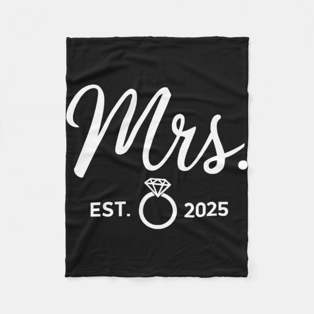 Mr. und Mrs. Verlobung T-Shirts gerade verheiratet Fleecedecke (Vorderseite)