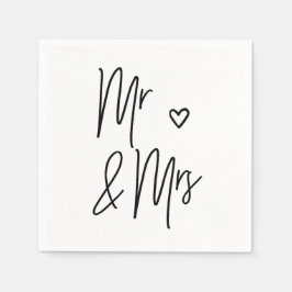 Mr. und Mrs. Wedding Cocktail Napkins Hochzeitsdek Serviette