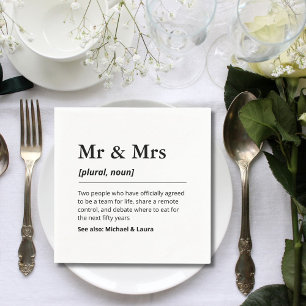 Mr. und Mrs. Wedding Custom Definition Modern Serviette