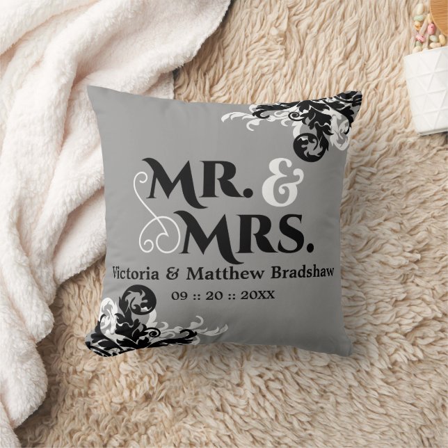 Mr. und Mrs. Wedding individuell einstellbare Hint Kissen (Decke)