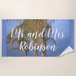 Mr. und Mrs Wedding Palm Trees Beach Handtuch