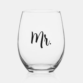 Mr. und Mrs. Wedding Weinglas Ohne Stiel