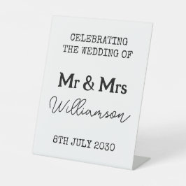 Mr. und Mrs. Wedding Welcome Tabletop Unterschrift Sockelschild