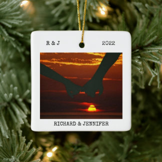 mr und mrs Wedding | Zwei seitliche 2 Foto modern Keramikornament