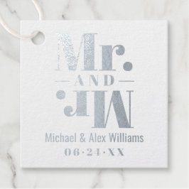 Mr. Wedding Monogram for Two Grooms Gold Geschenkanhänger
