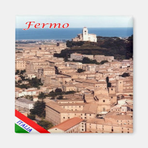 MRC022 FERMO Aerial View, Marken, Italien, Kühlsch Magnet