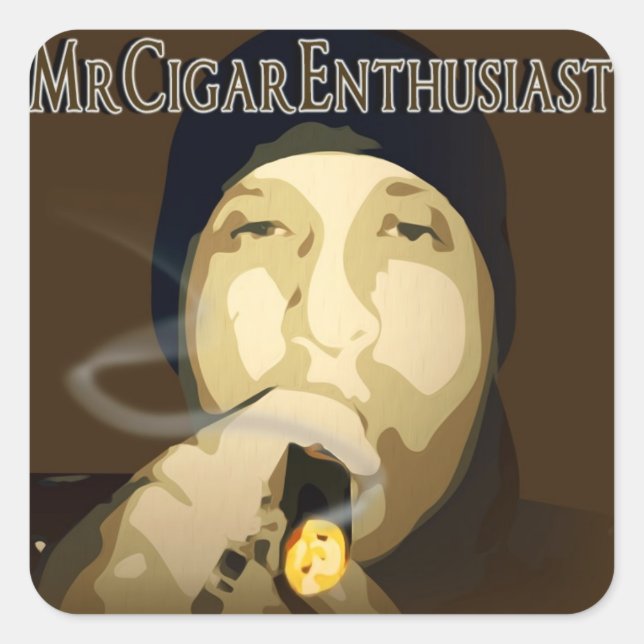 MrCigarEnthusiast Square Sticker (Vorderseite)