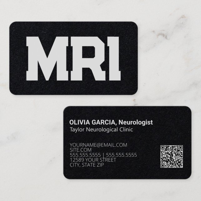 MRI Neurologie Custom QR Visitenkarte (Vorne/Hinten)