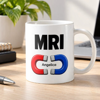 MRI Rot Blau Magnet Lustig Personalisiert Kaffeetasse