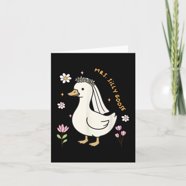 Mrs Albern Goose Bride to be Wedding Bride Groom M Karte (Vorderseite)