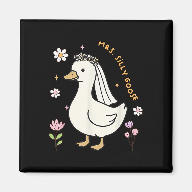 Mrs Albern Goose Bride to be Wedding Bride Groom M Magnet (Vorne)
