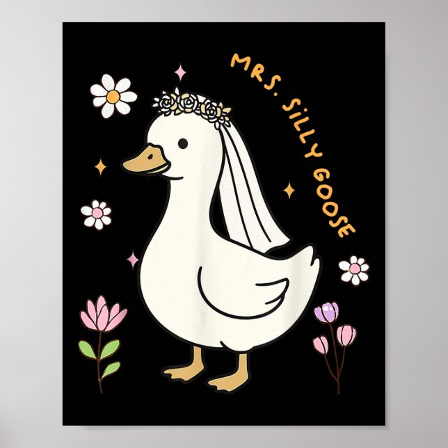 Mrs Albern Goose Bride to be Wedding Bride Groom M Poster (Vorne)