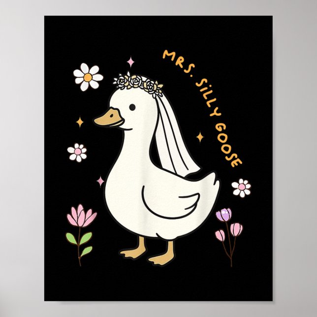 Mrs Albern Goose Bride to be Wedding Bride Groom M Poster (Vorne)