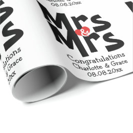 Mrs. And Mrs Bold Lesbian Personalisiert Wedding Geschenkpapier