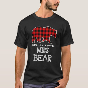 Mrs. Bear Matching Family Christmas Bear Red Karie T-Shirt