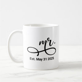 Mrs. Black Modern Script Custom Wedding neu Kaffeetasse