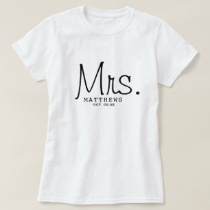 Mrs. Black Modern Script Custom Wedding neu T-Shirt