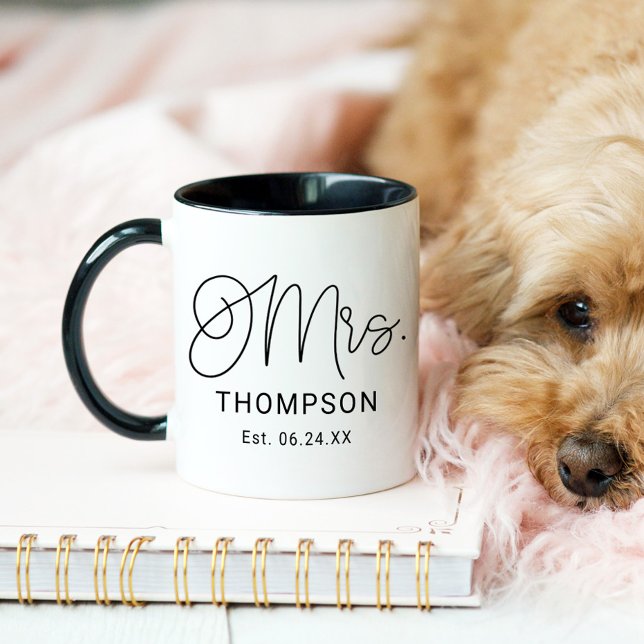 Mrs Black Moderne Schrift individuell angepasste H Tasse (Von Creator hochgeladen)