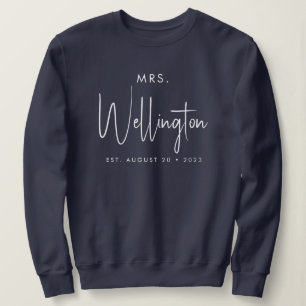 Mrs Black Script Individuelle Name Bridal Newlywed Sweatshirt