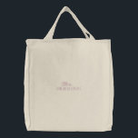 Mrs. blush rosa, benutzerdefinierte Skriptname ele Bestickte Tragetasche<br><div class="desc">Chic Mrs. rot Rosa und natürliche benutzerdefinierte Skript Nachname elegante schick bestickte Tasche. Verfügbar in vielen Farben und Stilvarianten</div>