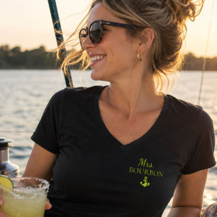 Mrs. Bourbon Hochzeitsjubiläum Nautical Segeln T-Shirt