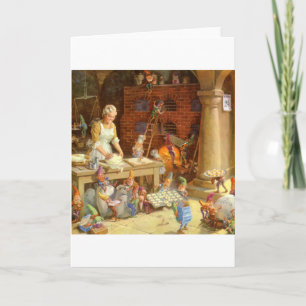 Mrs. Claus Bakes Cookies with Santa's Elves! Feiertagskarte