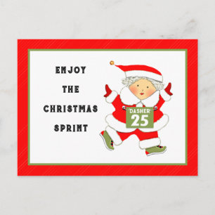 Mrs. Claus Läuferin Laufend Feiertagspostkarte