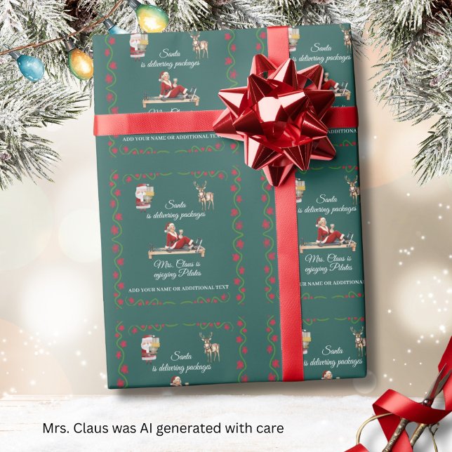 Mrs. Claus macht Pilates  Geschenkpapier (Von Creator hochgeladen)