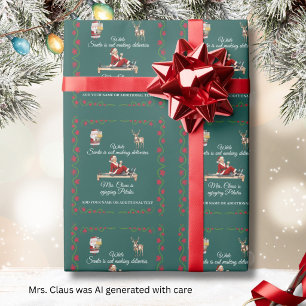 Mrs. Claus macht Pilates Namen Geschenkpapier