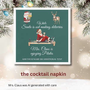 Mrs. Claus macht Pilates Namen Serviette