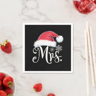 Mrs Claus Paples Matching Christmas Pajamas Santa Serviette