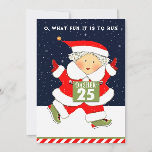 Mrs. Claus Racing Feiertagskarte (Vorderseite)