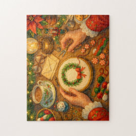 Mrs. Claus Weihnachtsbastelarbeit Festliche Nähsze Puzzle