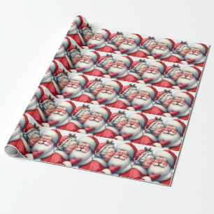 Mrs. Clause küsst Santa Cute Weihnachten Geschenkpapier
