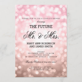 Mrs. Couples Shower Rose Blush Pink Bokeh Lights Einladung