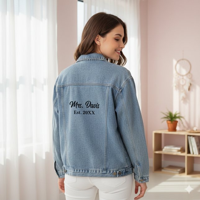 Mrs. Davis Established Year Denim Jacket Jeansjacke (Von Creator hochgeladen)