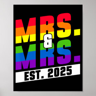 Mrs. Est. 2025 - Gay Pride Wedding Poster