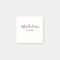 Mrs. Familienname Vorname schwarz pink est Jahr mo