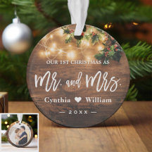 Mrs. First Christmas Rustic String Lights Foto