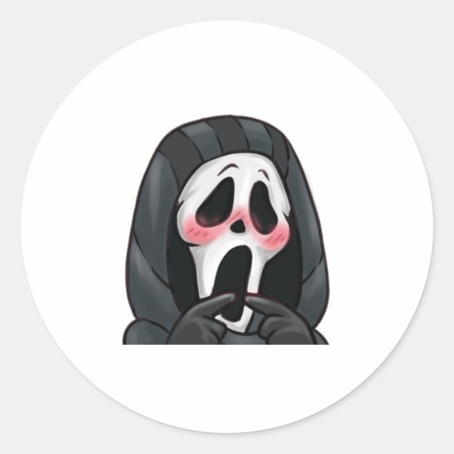 Mrs Ghosty Runder Aufkleber (Vorderseite)