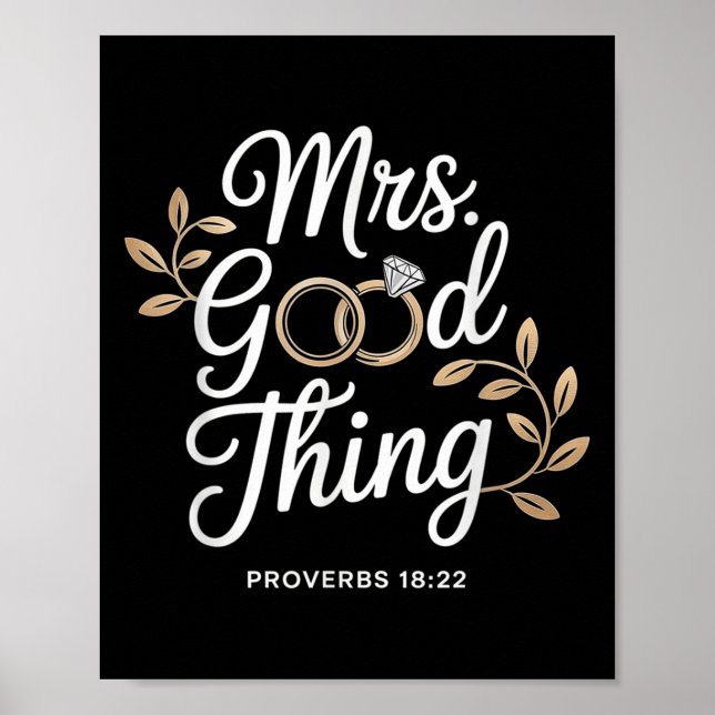 Mrs Good Thing Christian Proverbs Christian Couple Poster (Vorne)